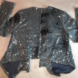 Forever 21  (Fits M-L) Silk & Sewn Sequins Jacket